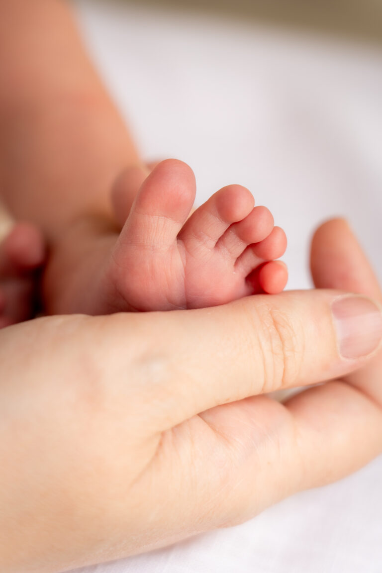 dedos del pie de un bebe recién nacido de una sesión de fotos